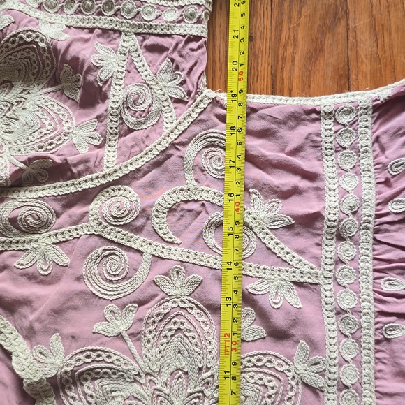 Ana & Rose Romantic Boho Embroidered Bell-Sleeve Blouse Pesant Top Sz.L - Picture 9 of 11